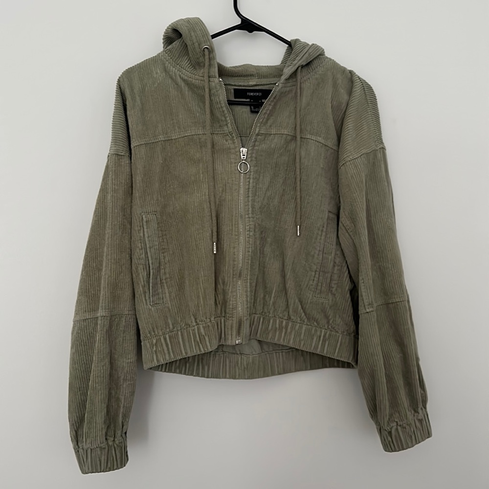 Corduroy zip up jacket